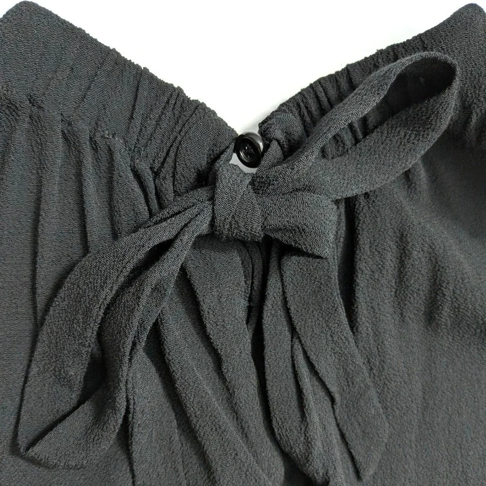 Kate Spade Black Sleeveless Midi Dress Smocked Waist Pockets Minimalist‎ Size 6
